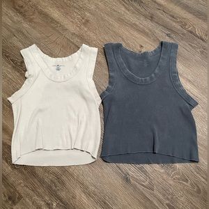 Brandy Melville Cropped Ribbed Tanks